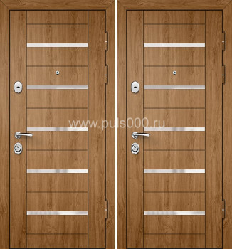 Надежная металлическая дверь в квартиру светло-коричневая