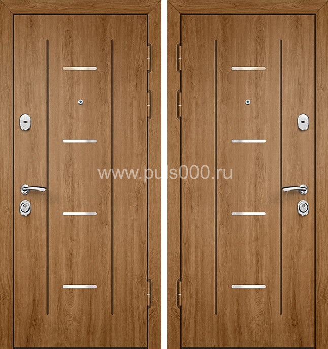 Входная металлическая дверь с отделкой светло-коричневого цвета, цена 14 450  руб.