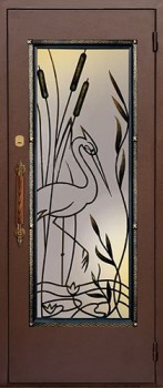 Металлические двери со стеклом с порошковым напылением ST-1200, цена 39 000  руб.